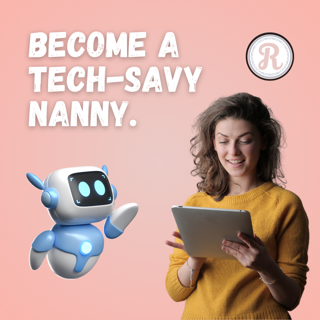 Nanny using digital tools for childcare management